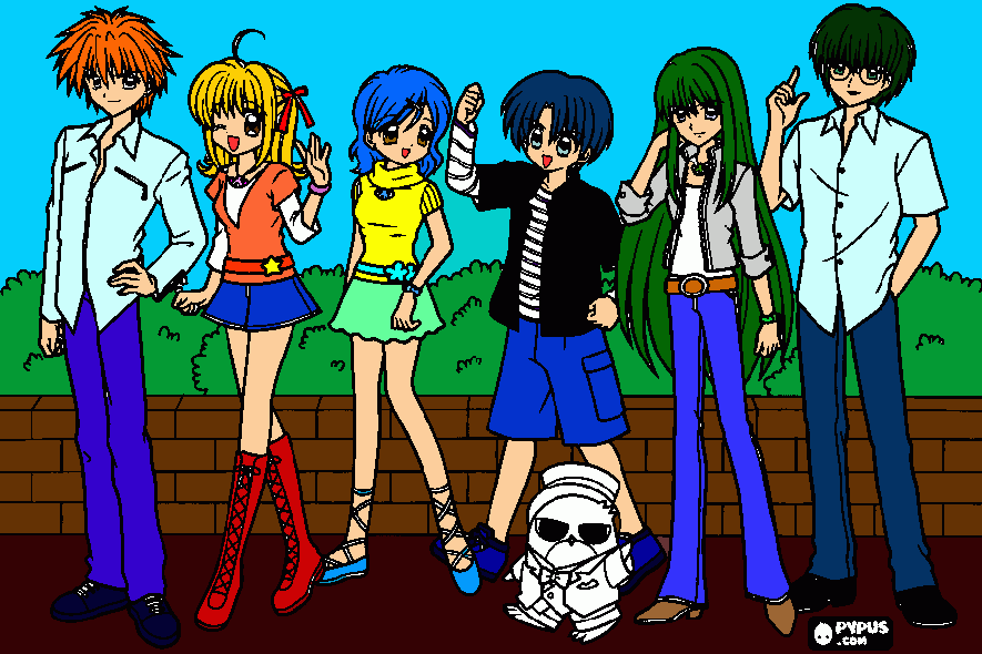 luchia,hannon,rina,kaito,nagisa y masahiro para colorear