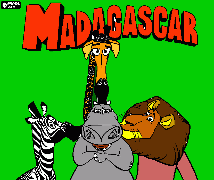 madagascar 1 para colorear