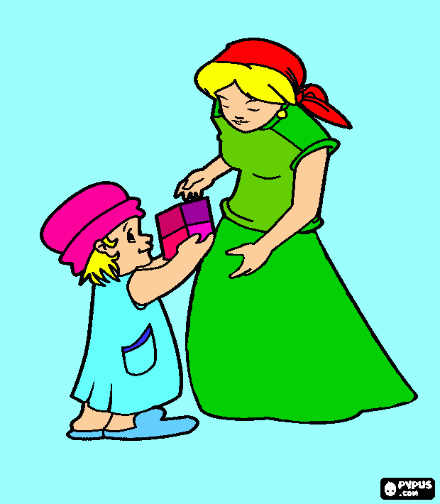 Madre e Hija para colorear