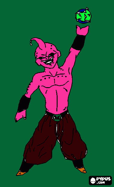 majin boo malo y asesino para colorear