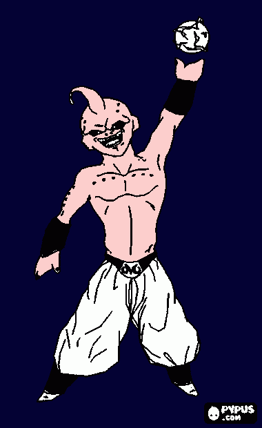 majin buu un malvado moustro para colorear