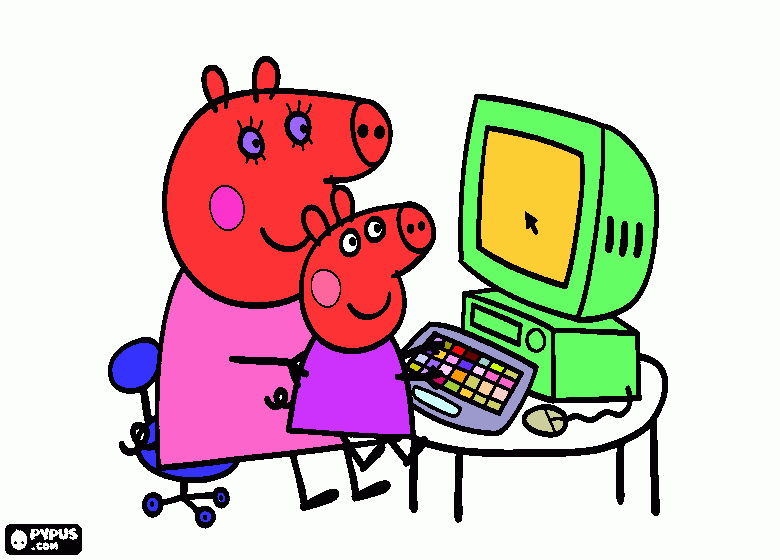 mama pig y pepa pig para colorear