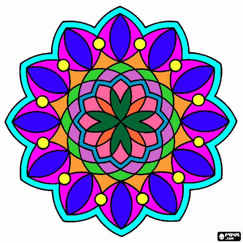 mandala colores  para colorear