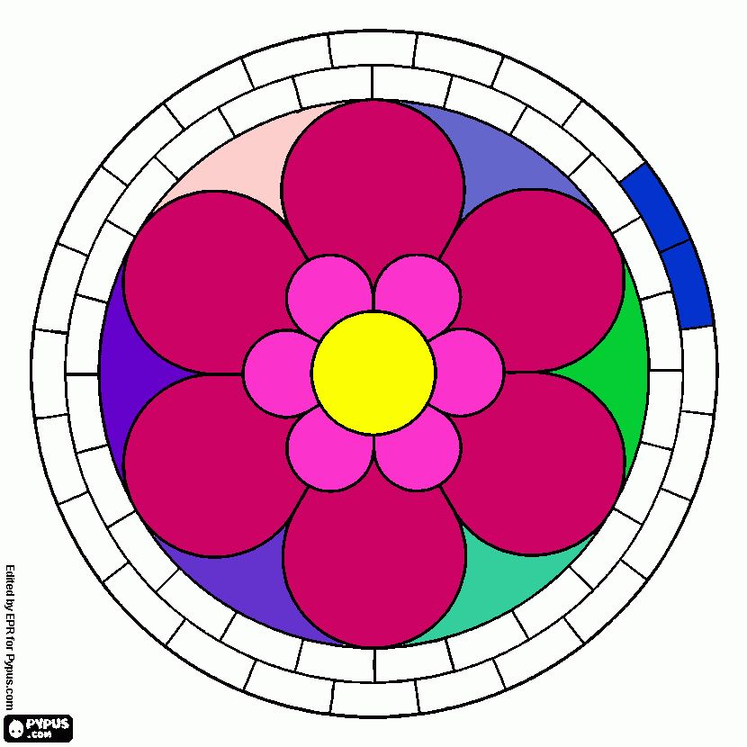 mandala de una rosa para colorear