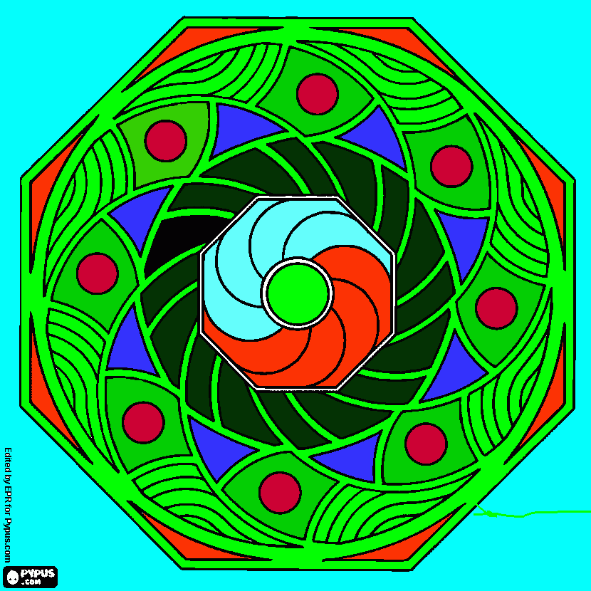 mandala octogonal para colorear