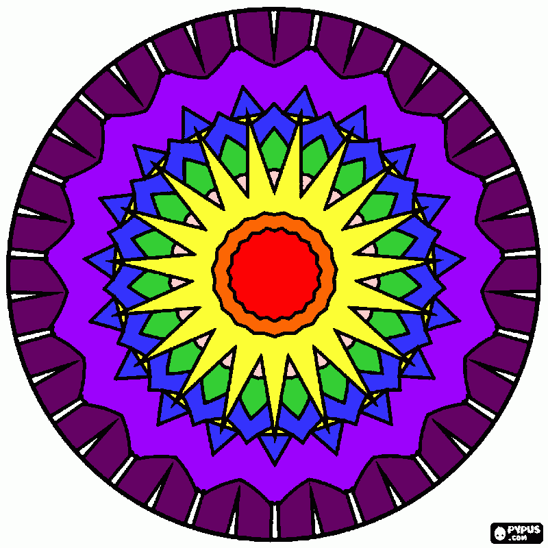 Mandalas de 7 chakras para colorear