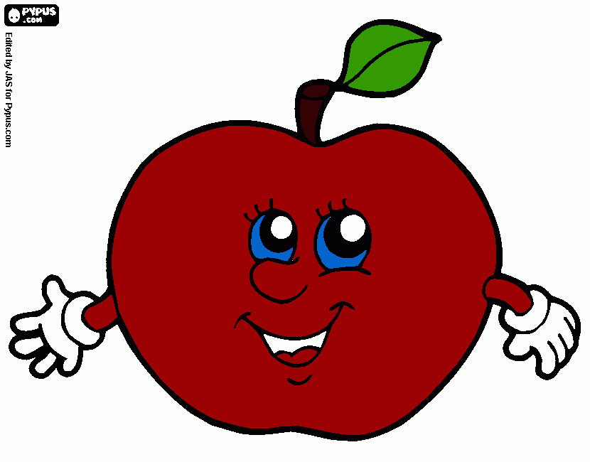 Manzana Roja para colorear