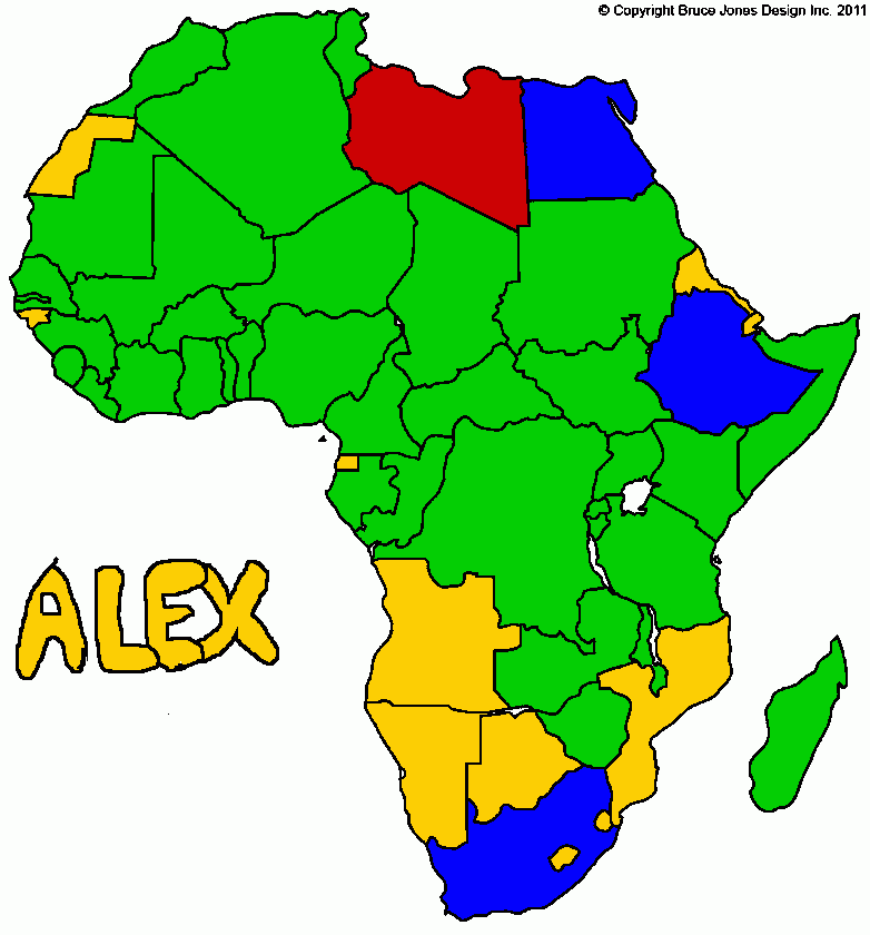 MAPA AFRICA DESCOLONIZACIÓN para colorear