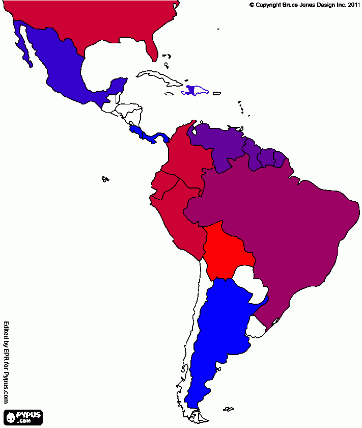 Mapa Ara para colorear