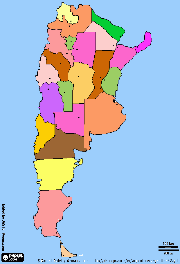 Mapa Arg Bauti para colorear