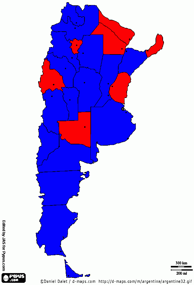 Mapa Argentino para colorear