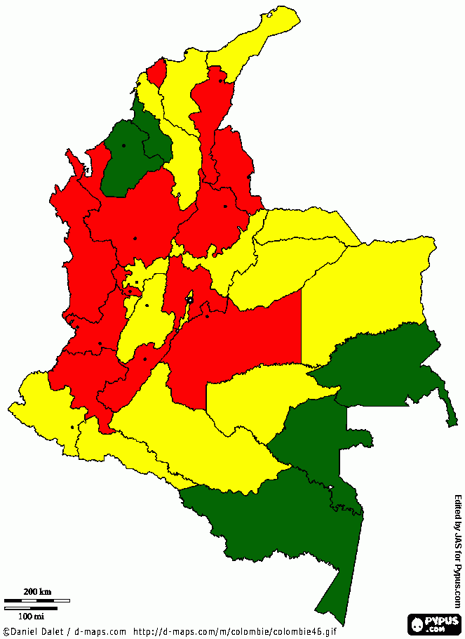 Mapa AT TB y Lepra para colorear