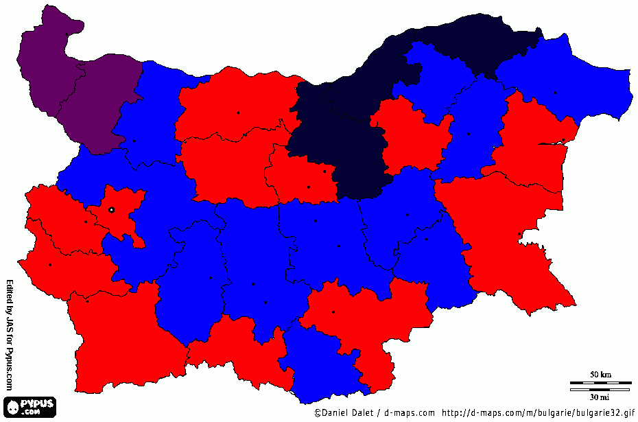 MAPA BULGARIA para colorear