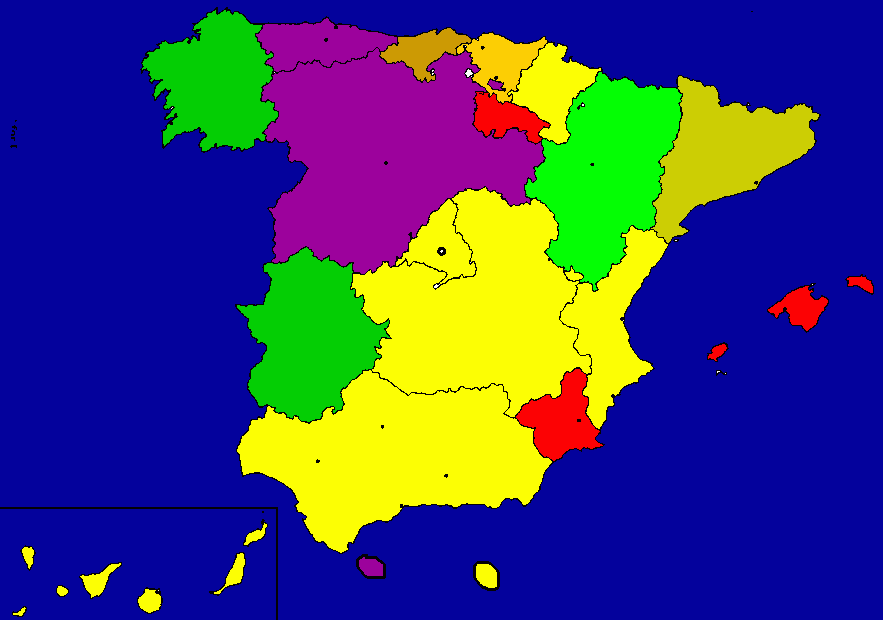 Mapa CA actual para colorear