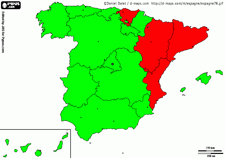 mapa ccaa para colorear