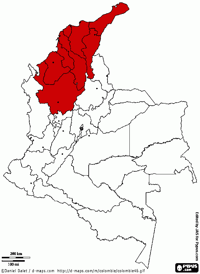 Mapa Codelac para colorear