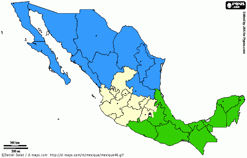 MAPA CON REGIONALIZACION para colorear