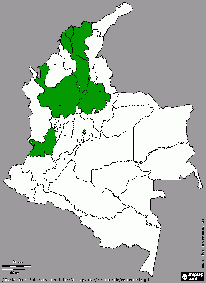 Mapa Cruz Verde para colorear