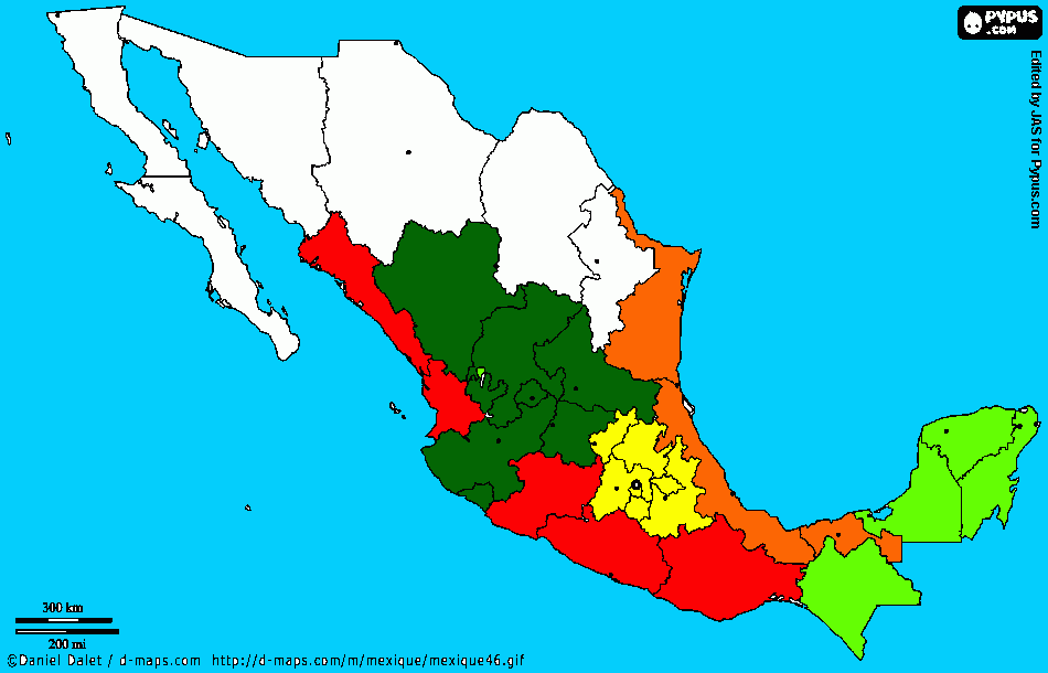 mapa de areas culturales para colorear