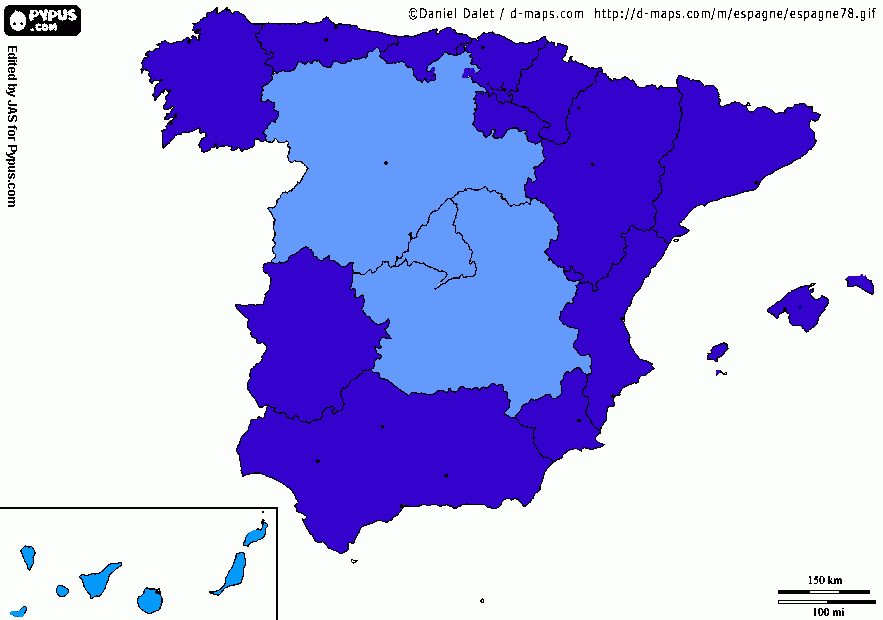 mapa de españa leadtimes para colorear