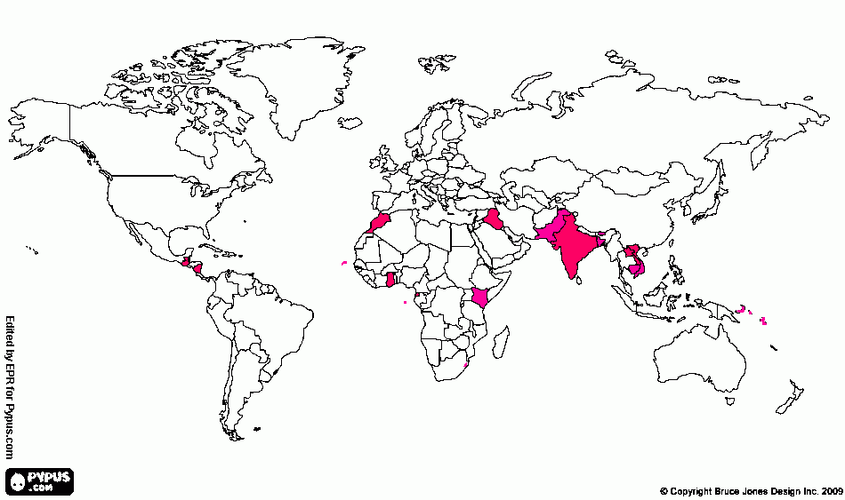 mapa de idh bajo para colorear