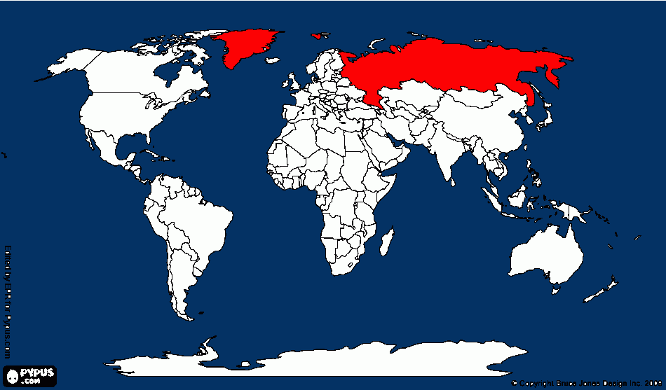 mapa de paises osos para colorear