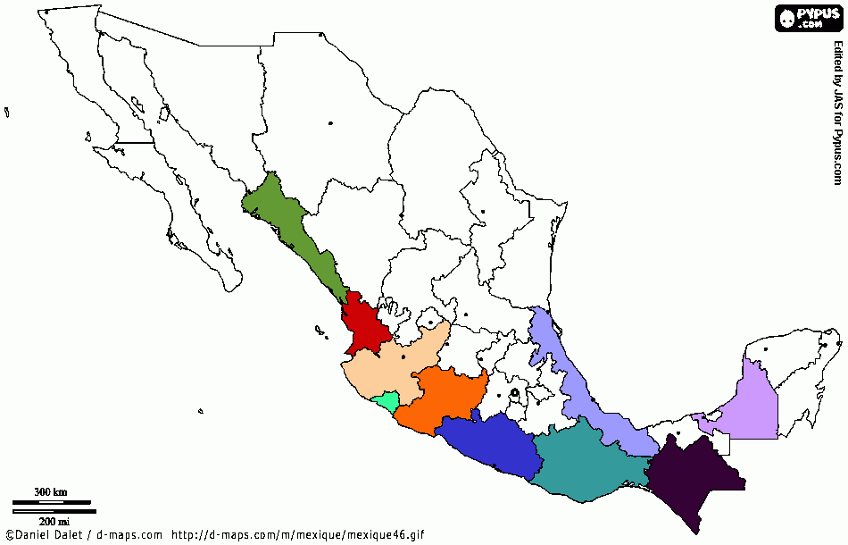 mapa de producción de mango ataulfo para colorear