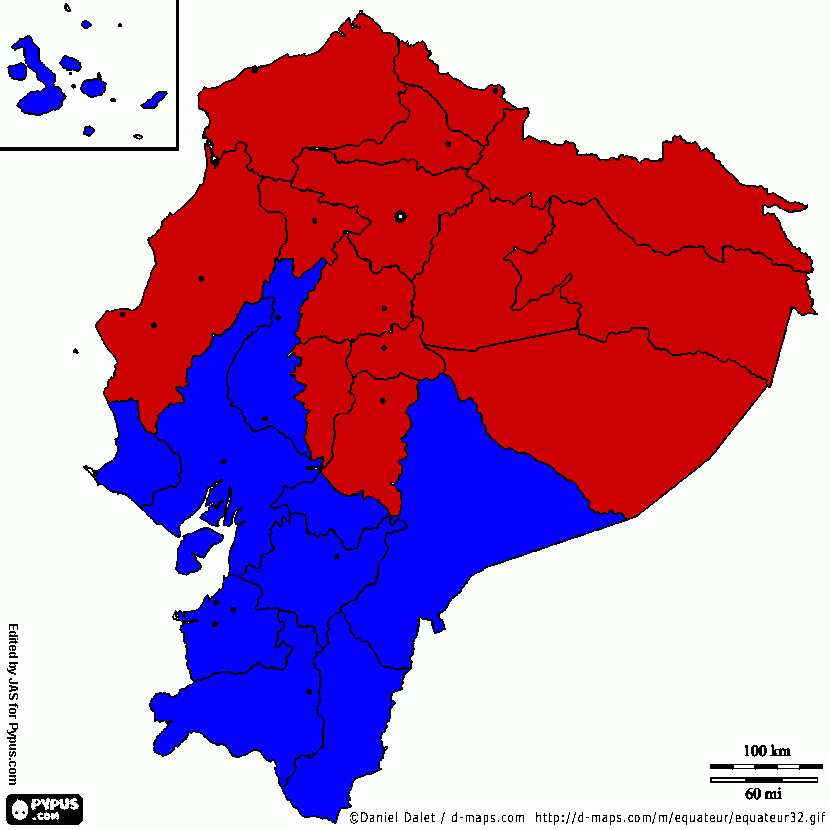 Mapa del Ecuador para colorear