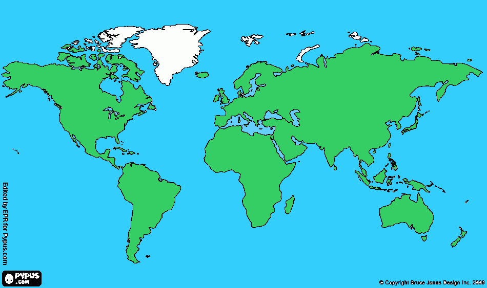 mapa del mundo de peters para colorear