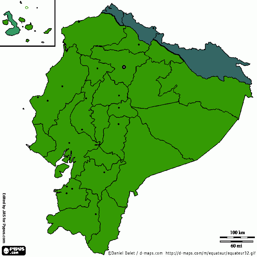 mapa del nuevo ecuador para colorear