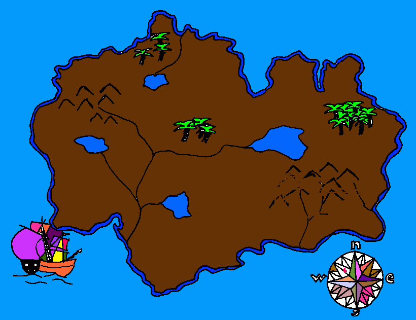 mapa del tesoro perdido  para colorear