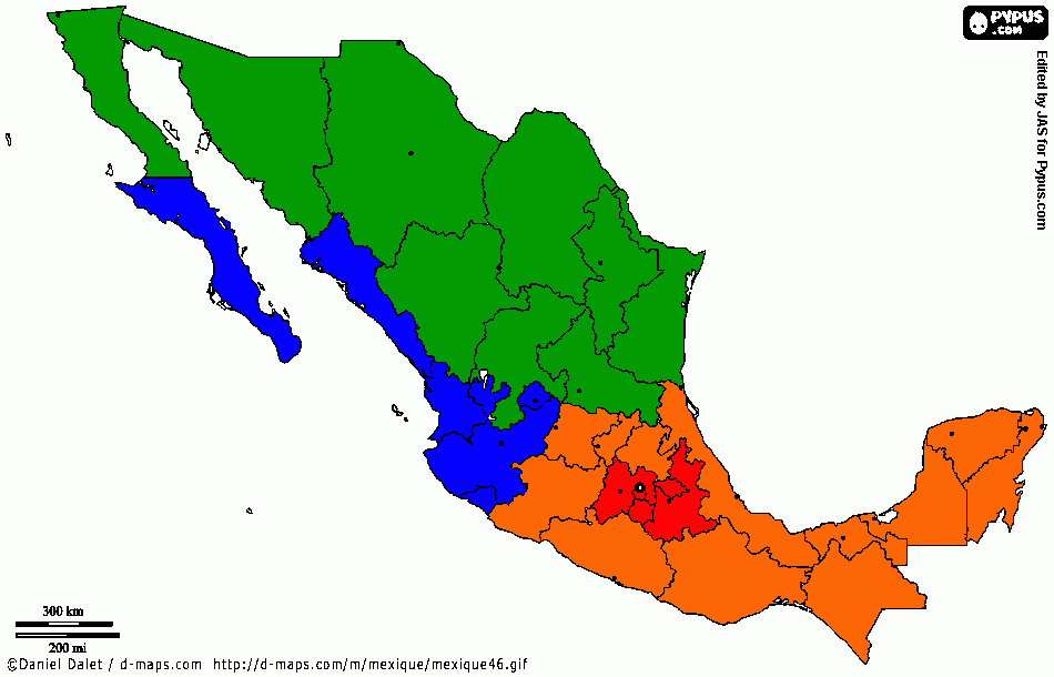 mapa final México para colorear