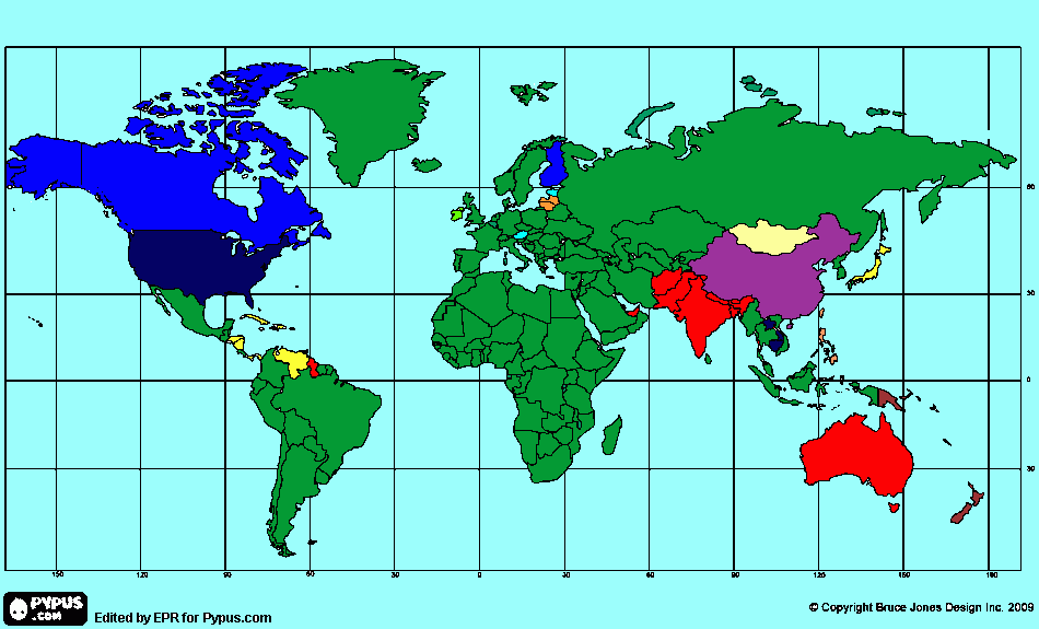 mapa geografico para colorear