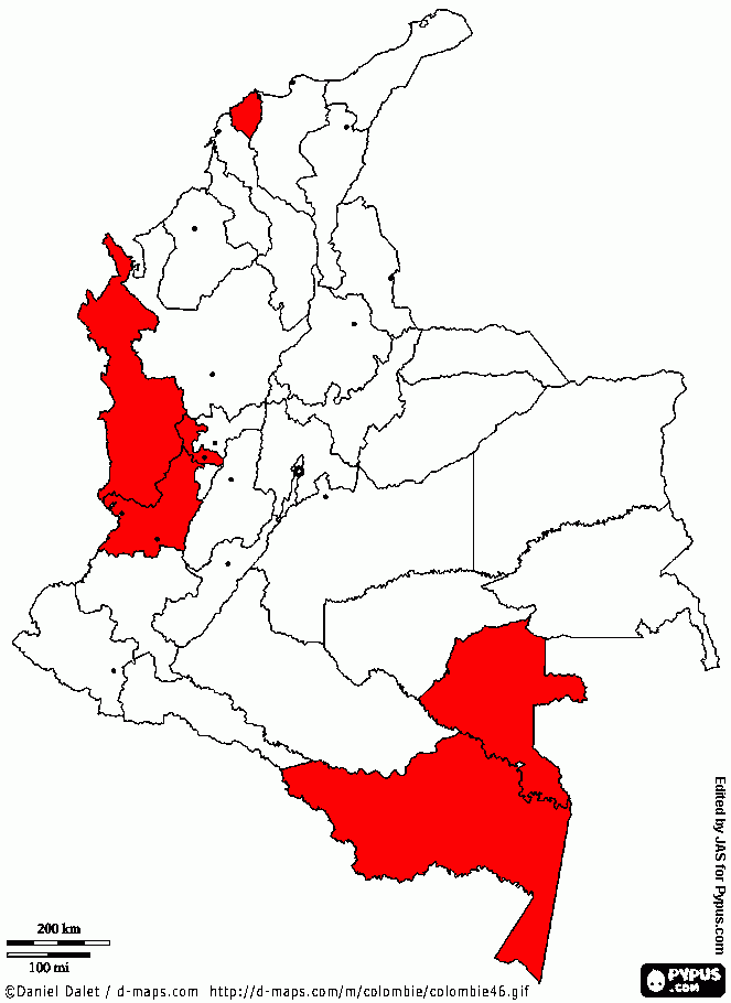 Mapa mayor Incidencia para colorear