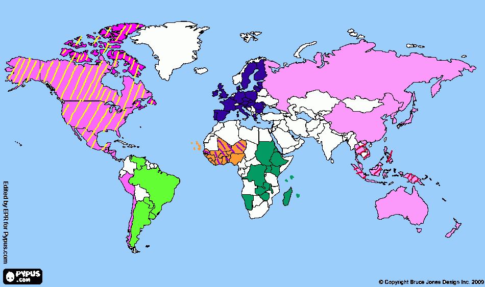 MAPA MUNDI ACUERDOS para colorear