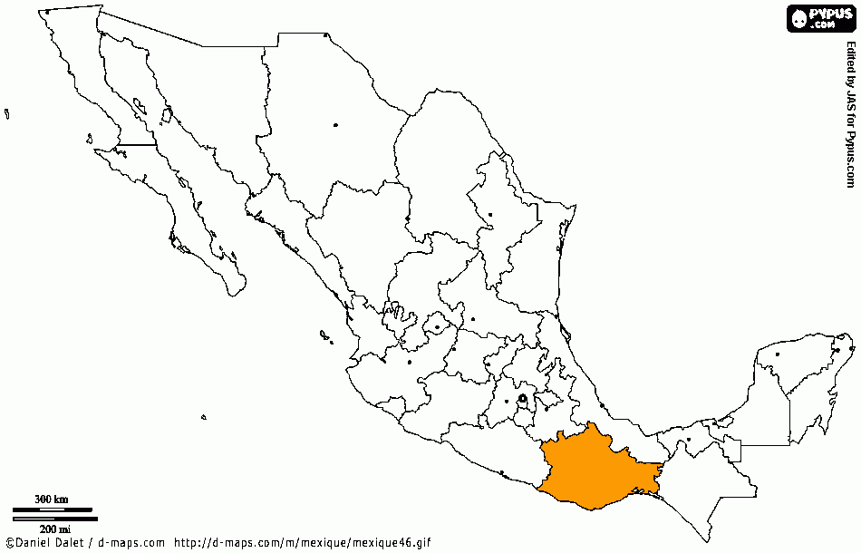 Mapa Oaxaca Para Colorear Mapa Oaxaca Para Imprimir 