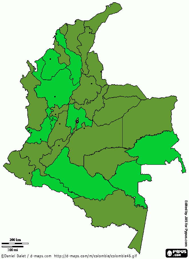 mapa regionales para colorear