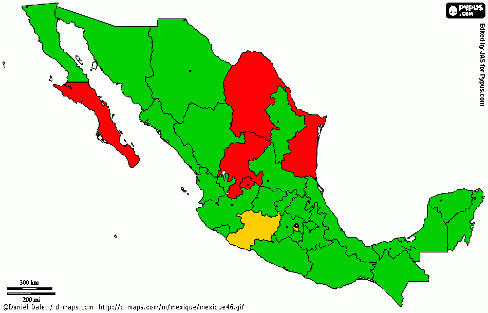 Mapa semáforo para colorear