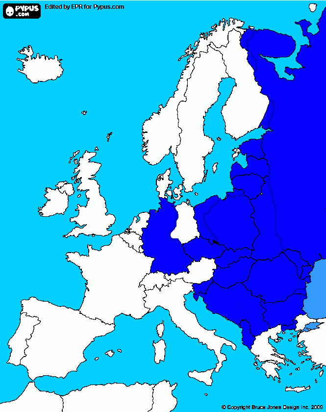 mapa todo azul para colorear