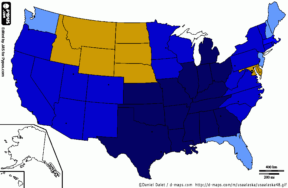 Mapa USA update para colorear