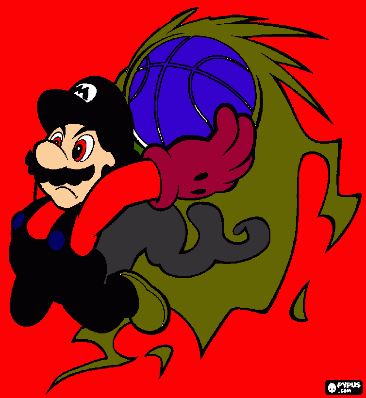 mario angel para colorear