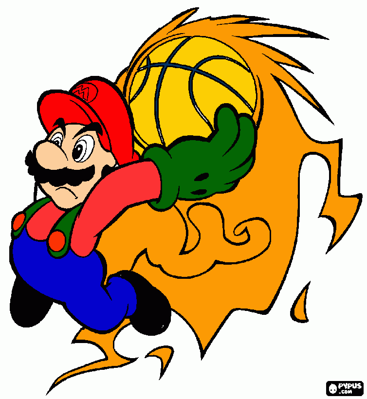 mario balon para colorear