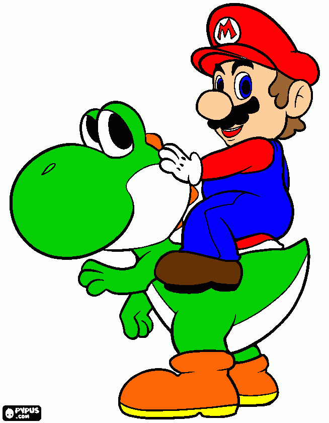 mario juan para colorear