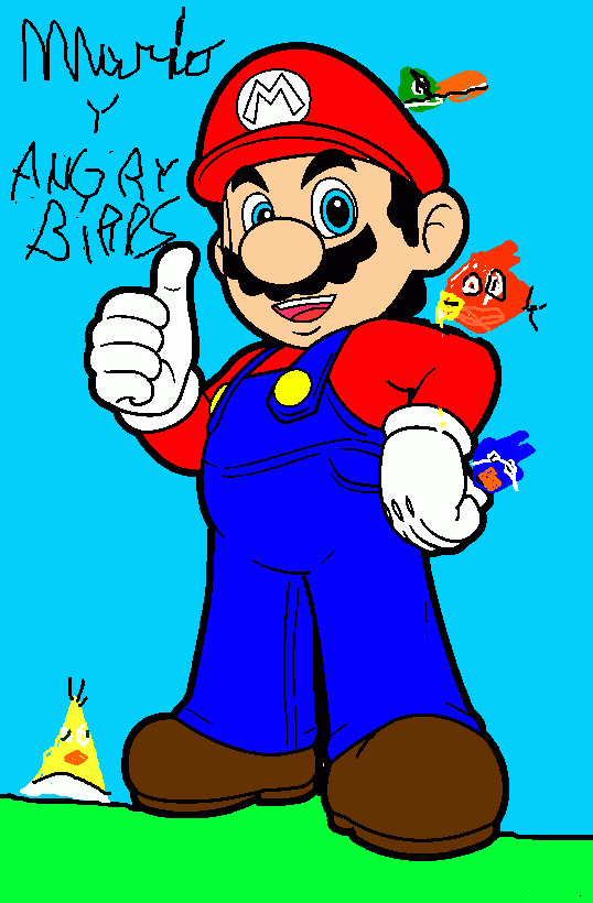 mario y angry birds para colorear