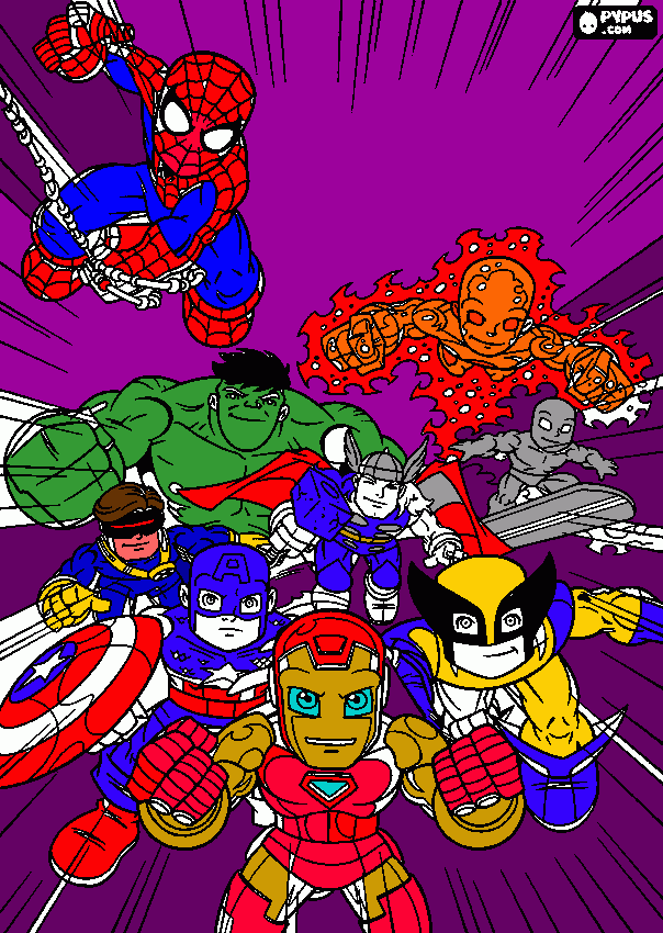 MARVEL para colorear