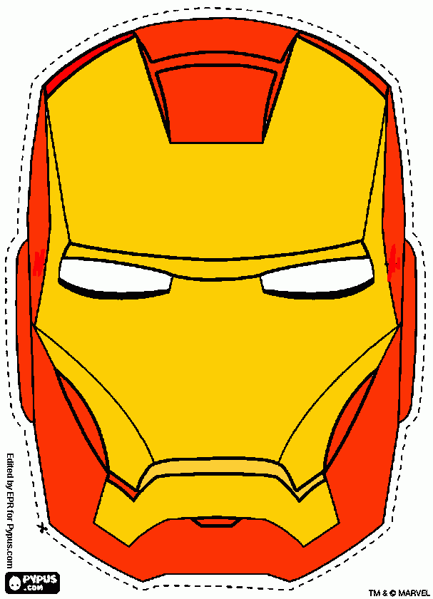 mascar de iron man para colorear