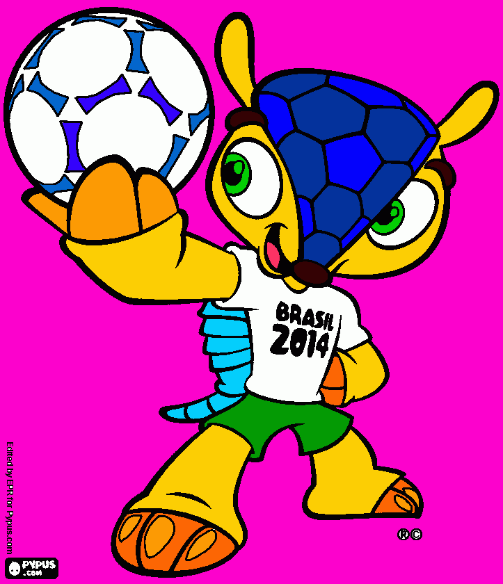 Mascota del Mundial para colorear