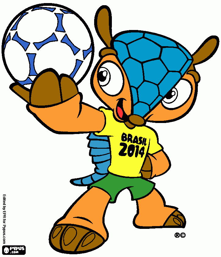 Mascotita mundial Brasil 2014 para colorear