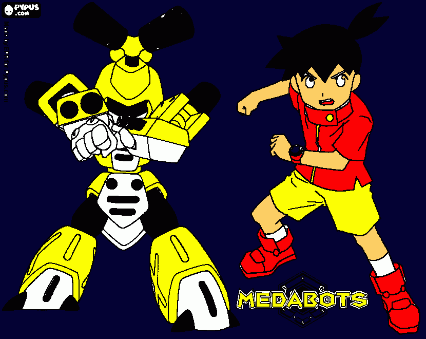 MEDABOTS para colorear