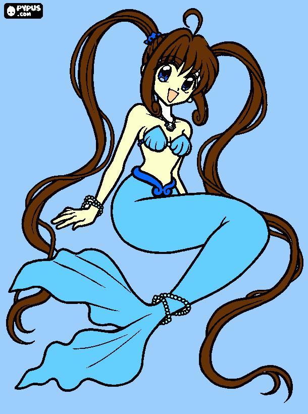 mermaid moon  para colorear